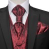 Set Gilet da Nozze da Uomo Paisley Elegante Taglia 54 Borgogna