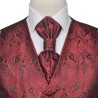 Set Gilet da Nozze da Uomo Paisley Elegante Taglia 54 Borgogna