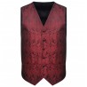 Set Gilet da Nozze da Uomo Paisley Elegante Taglia 54 Borgogna