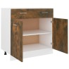 Mobile con Cassetto Rovere Fumo 80x46x81,5 cm Legno ingegnerizzato