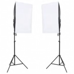 vidaXL Kit per Studio Fotografico con Set di Luci e Fondale