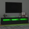 Mobile Porta TV con Luci LED Nero 180x35x40 cm