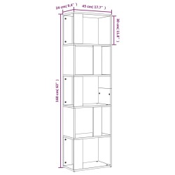 vidaXL Libreria Grigio Sonoma 45x24x160 cm in Legno ingegnerizzato