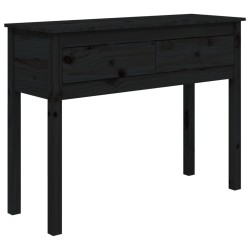 vidaXL Tavolo Consolle Nero 100x35x75 cm in Legno Massello di Pino