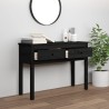 vidaXL Tavolo Consolle Nero 100x35x75 cm in Legno Massello di Pino