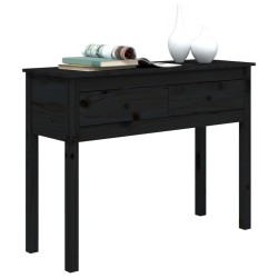 vidaXL Tavolo Consolle Nero 100x35x75 cm in Legno Massello di Pino