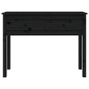 vidaXL Tavolo Consolle Nero 100x35x75 cm in Legno Massello di Pino