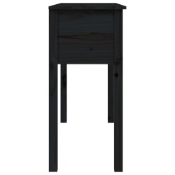 vidaXL Tavolo Consolle Nero 100x35x75 cm in Legno Massello di Pino