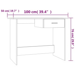 vidaXL Scrivania Rovere Fumo 100x50x76 cm in Legno ingegnerizzato