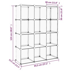 vidaXL Organizzatore Portaoggetti con 12 Cubi Trasparenti in PP