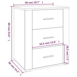 vidaXL Comodino Bianco Lucido 50x36x60 cm in Legno ingegnerizzato