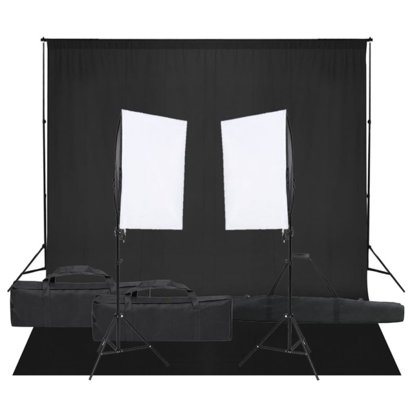 vidaXL Kit per Studio Fotografico con Set di Luci e Fondale