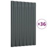 vidaXL Pannelli Tetto 36pz Acciaio Verniciato Polvere 60x36 Antracite