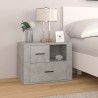 Comodino Grigio Cemento 60x36x45 cm in Legno ingegnerizzato