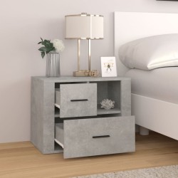 Comodino Grigio Cemento 60x36x45 cm in Legno ingegnerizzato