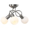 Lampadario Paralume in Ceramica a Coppa Bianco 3 Lampadine E14