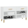 vidaXL Scarpiera Bianco Lucido 102x35x55 cm in Legno ingegnerizzato