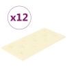 Pannelli Murali 12 pz Crema 60x30 cm Similpelle 2,16 m²