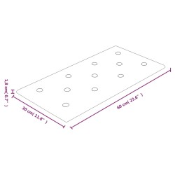 Pannelli Murali 12 pz Crema 60x30 cm Similpelle 2,16 m²