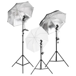 vidaXL Kit per Studio Fotografico con Set Luci, Fondale e Riflettore