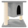 vidaXL Albero per Gatti con Tiragraffi in Sisal Grigio Chiaro 37 cm