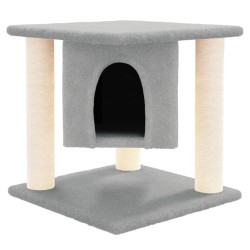 vidaXL Albero per Gatti con Tiragraffi in Sisal Grigio Chiaro 37 cm