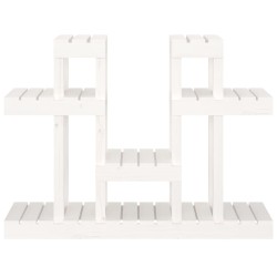 Supporto per Piante Bianco 104,5x25x77,5 cm in Massello di Pino