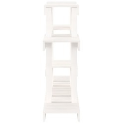 Supporto per Piante Bianco 104,5x25x77,5 cm in Massello di Pino