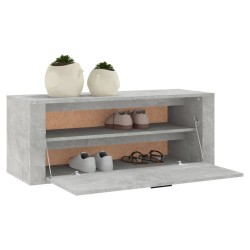 vidaXL Scarpiera a Muro Grigio Cemento100x35x38cm in Legno ingegnerizzato