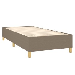 Letto a Molle Materasso e LED Marrone Scuro 90x200cm in Tessuto