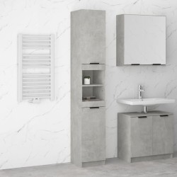 vidaXL Mobile da Bagno Grigio Cemento 32x34x188,5 cm Legno ingegnerizzato