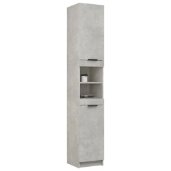 vidaXL Mobile da Bagno Grigio Cemento 32x34x188,5 cm Legno ingegnerizzato