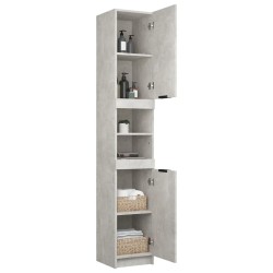 vidaXL Mobile da Bagno Grigio Cemento 32x34x188,5 cm Legno ingegnerizzato