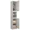 vidaXL Mobile da Bagno Grigio Cemento 32x34x188,5 cm Legno ingegnerizzato