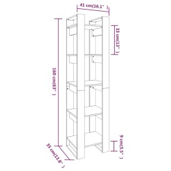 vidaXL Libreria/Divisorio 41x35x160 cm in Legno Massello di Pino