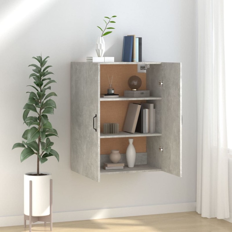 vidaXL Mobile Pensile Grigio Cemento 69,5x34x90cm in Legno ingegnerizzato