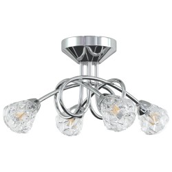 Lampada da Soffitto con Paralumi a Reticolo per 4 Luci LED G9