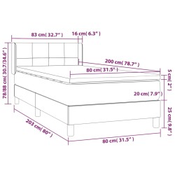 Giroletto a Molle con Materasso Crema 80x200 cm inTessuto