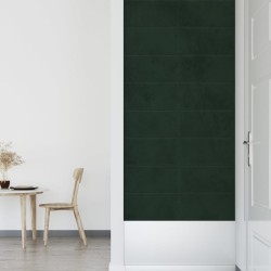 Pannelli Murali 12 pz Verde Scuro 60x30 cm in Velluto 2,16 m²