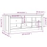 Scarpiera 110x38x45,5 cm in Legno Massello di Pino