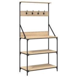 Scaffale Cucina Ganci 4 Ripiani Rovere Sonoma Legno ingegnerizzato