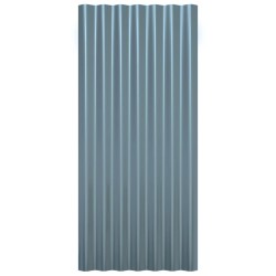 vidaXL Pannelli Tetto 36pz Acciaio Verniciato a Polvere Grigio 80x36cm