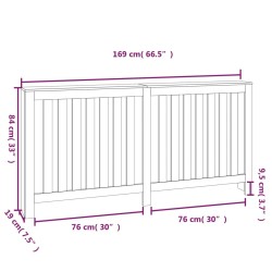 vidaXL Copertura Termosifone Miele 169x19x84 cm Legno Massello Pino