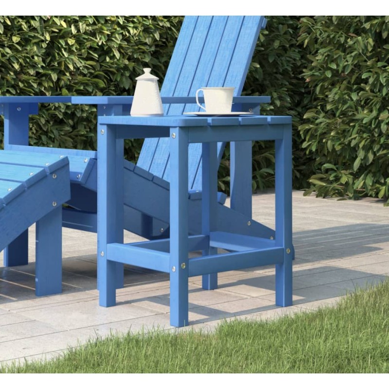 vidaXL Tavolo da Giardino Adirondack Blu Acqua 38x38x46 cm HDPE