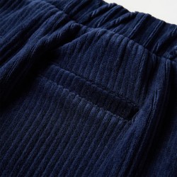 Pantaloni da Bambino in Velluto a Coste Blu Marino 140