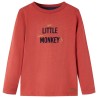 Maglietta per Bambini Maniche Lunghe Little Monkey Rosso Bruciato 128