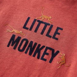 Maglietta per Bambini Maniche Lunghe Little Monkey Rosso Bruciato 128