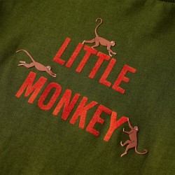 Maglietta per Bambini Maniche Lunghe Little Monkey Cachi Scuro 92