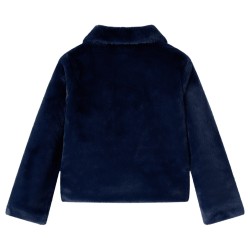 Cappotto per Bambini in Pelliccia Sintetica Blu Marino 140