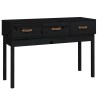 vidaXL Tavolo Consolle Nero 114x40x75 cm in Legno Massello di Pino